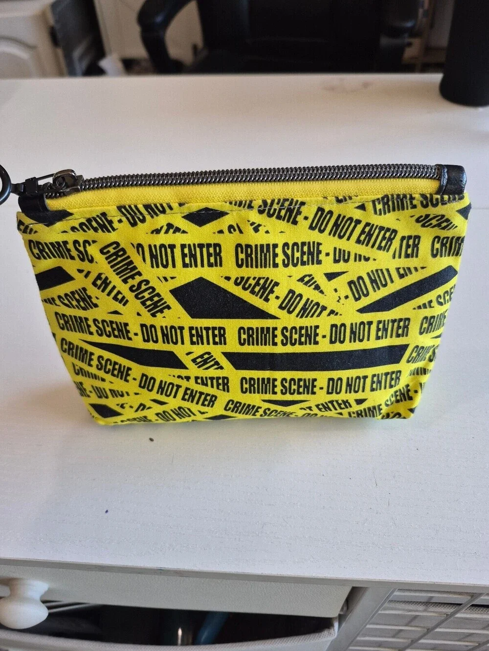 Caution tape black and yellow Versatile Cosmetic Pouch